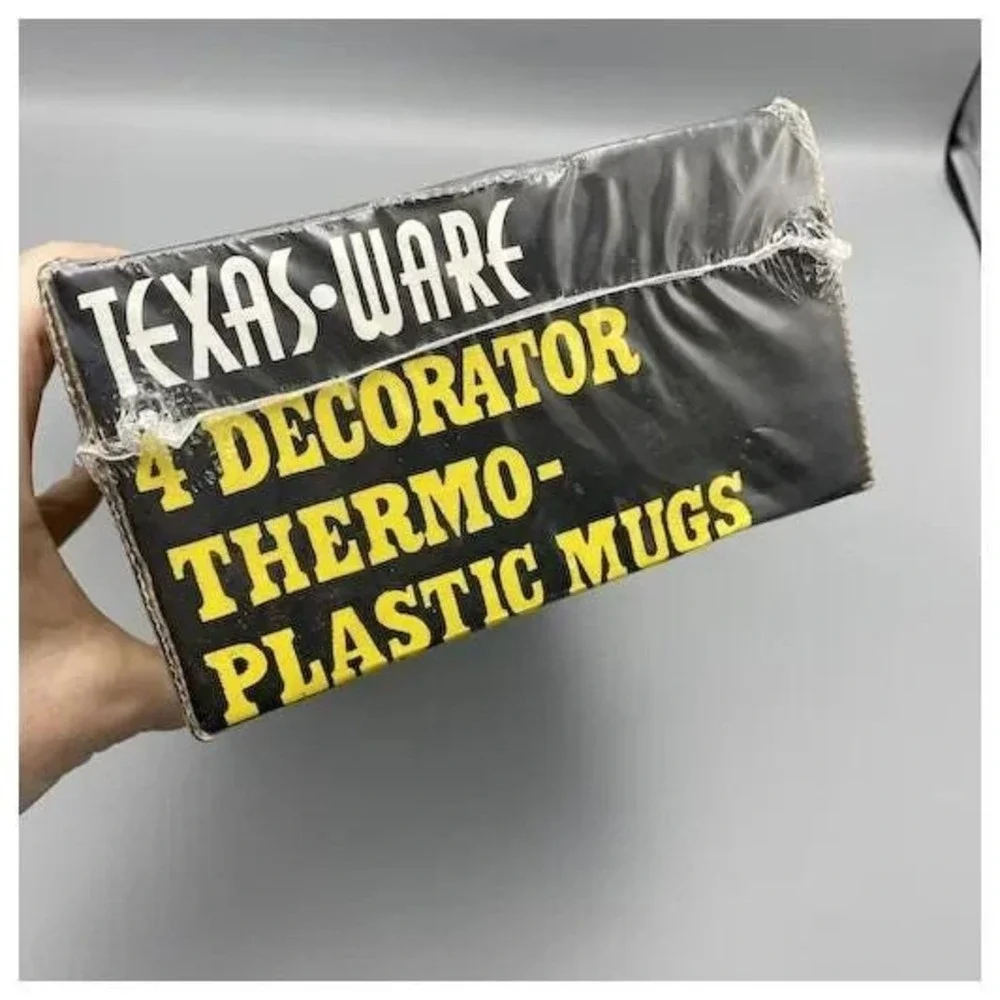 Vintage Texas-Ware Melamine Mug Set Tree Polka Dots NOS Thermo‎ Plastic
